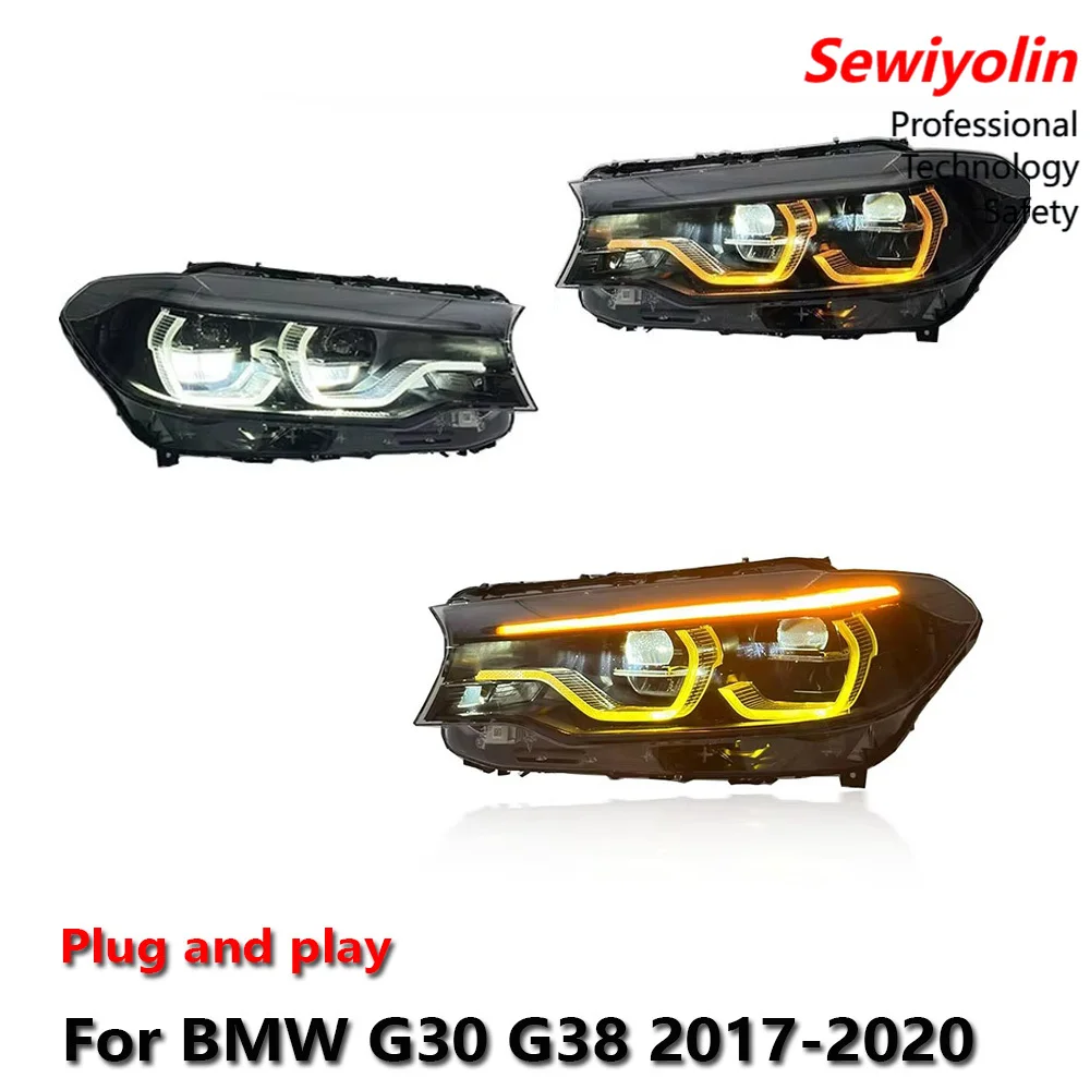

Car LED Headlight Assemblies For BMW G30 G38 2018-2020 OE Style Tri Color DRL Brake Turn Signal Lamp Plug And Play