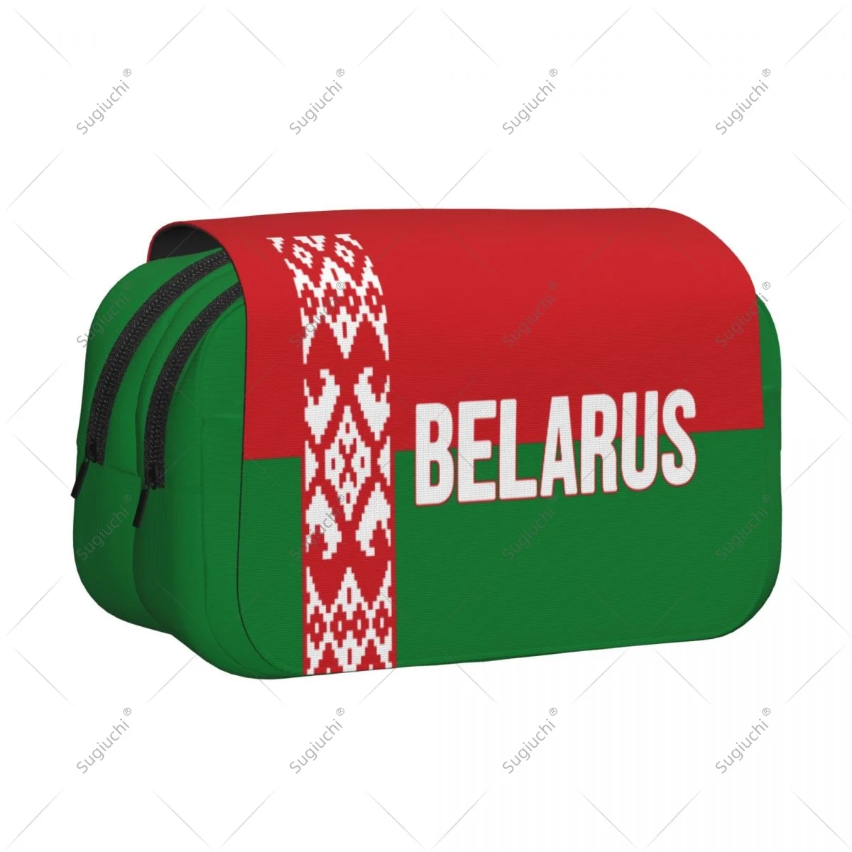 Pencil Case Scissors Bags 3D Belarus Flag Double-layer Oxford Cloth Stationery Storage Pen Box Case