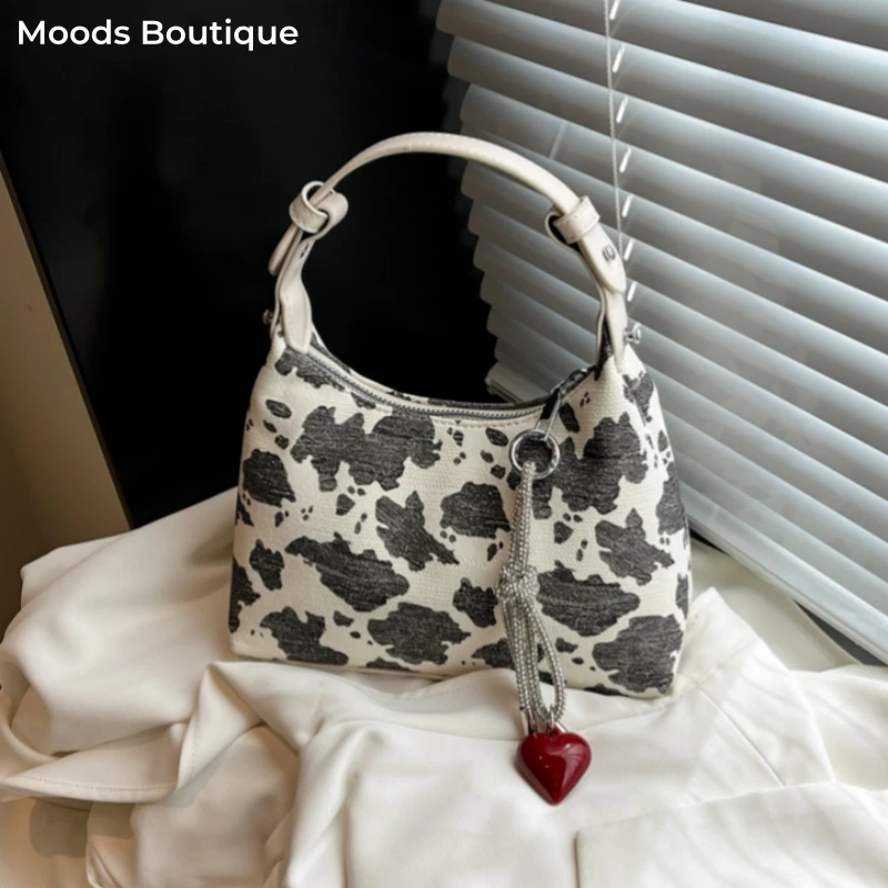 高級ブランド-バッグ-ハンドバッグ新着商品-レディースバッグ-動物牛プリントトップハンドルバッグ女性のための-2025-新しい高級デザイナー財布とハンドバッグカジュアルストリートミニショルダークロスボディバッグ