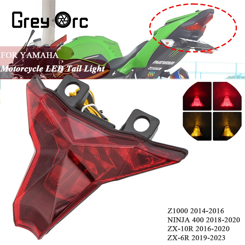 

Rear LED Tail Light with Turn Signal Integrated Lamp Brake Taillight For Kawasaki Ninja 400 Z400 2019 2020 2021 ZX-6R 2019-2023