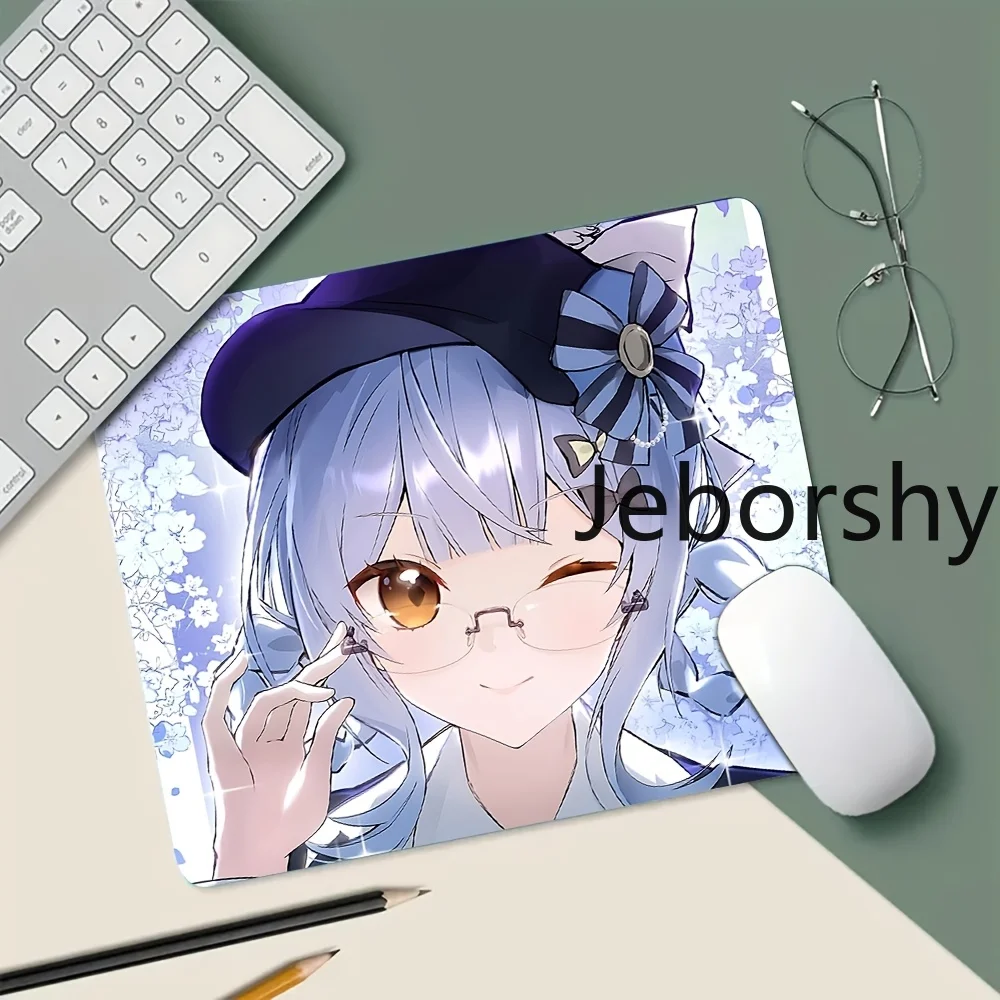 

Kawaii Blue Hair Anime Girl Mouse Pad, Cute Glasses Girl Desk Mat for PC/Laptop, Gift