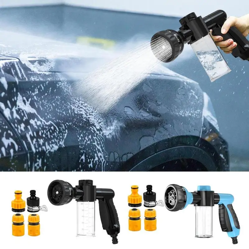 

Garden Hose Nozzle Portable Auto Foam Lance Water Gunn High Pressure Garden Hose Foam Nozzle Sprayer With Dispenser Bottle