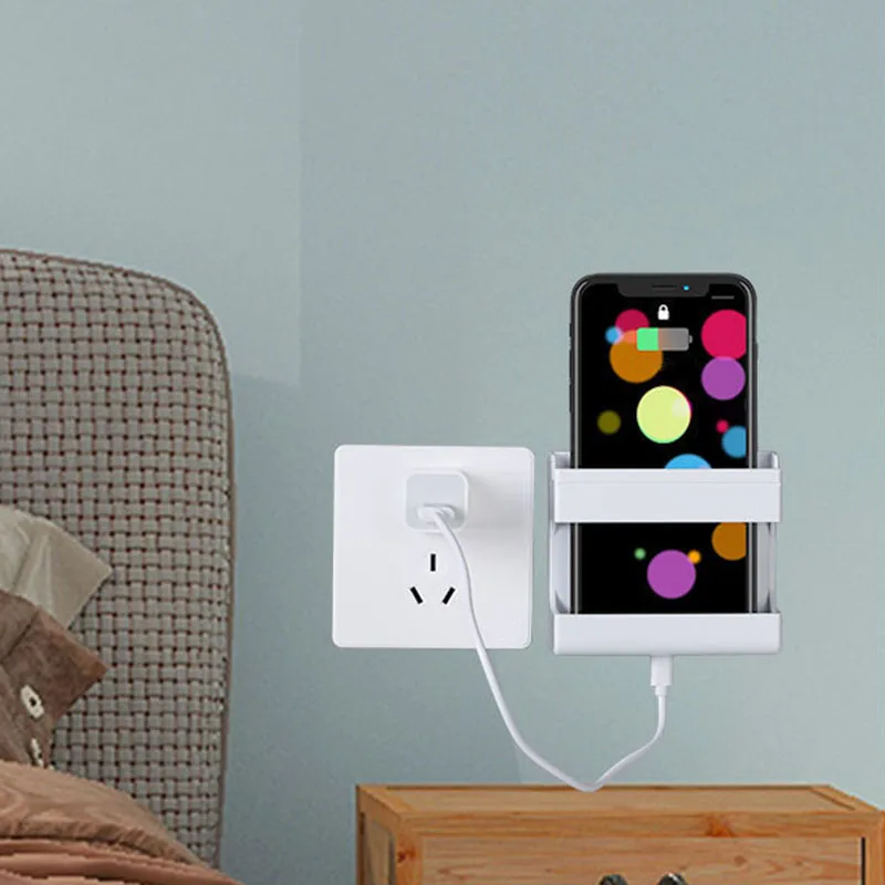 Selbstklebende TV-Klimaanlage, Fernbedienung, Aufbewahrungsbox, stanzfreie, an der Wand montierte Ladestation für Mobiltelefone, Finishing-Box – Detail 5