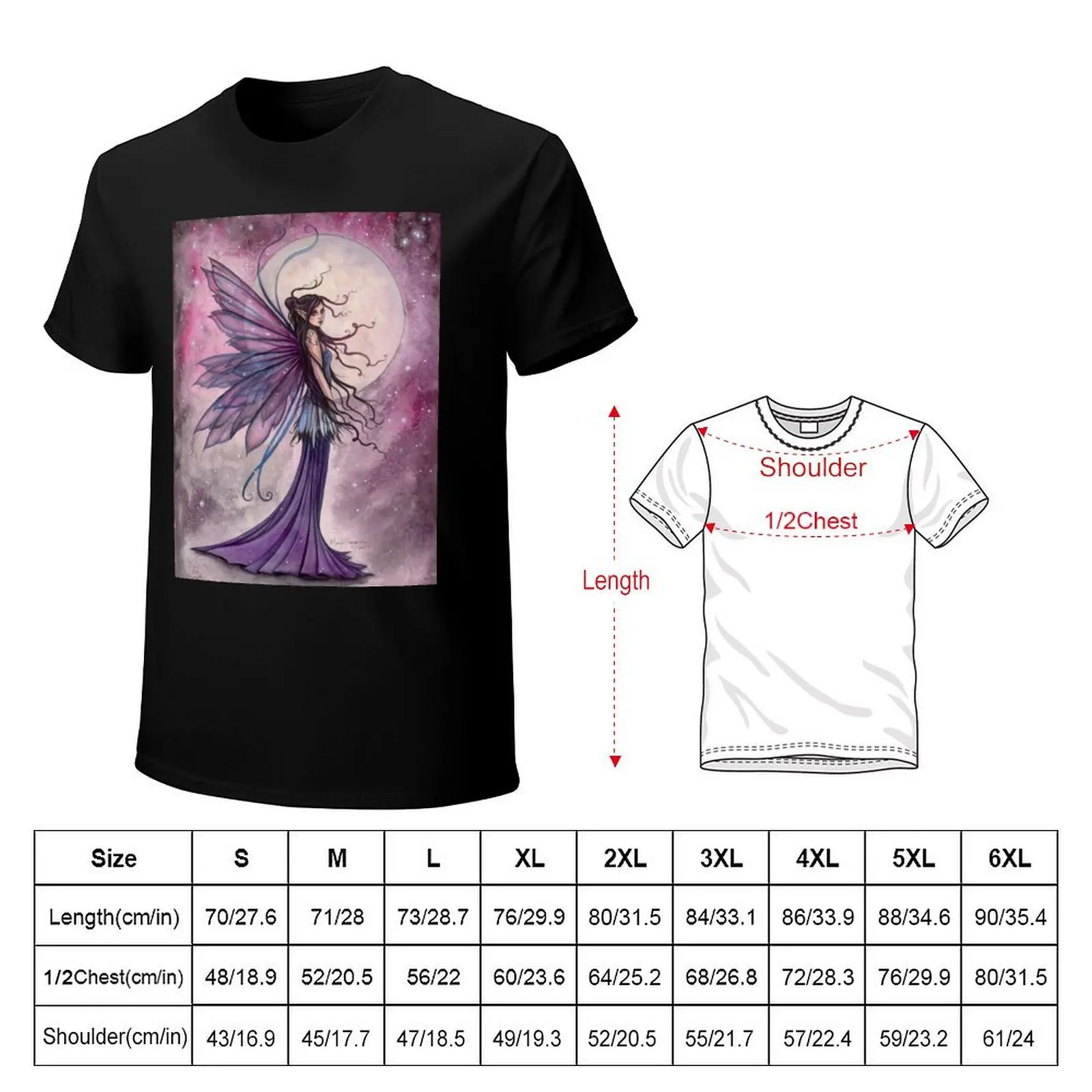 Starlit Amethyst Fairy Fantasy Art by Molly Harrison T-Shirt oversized t shirt cute clothes blanks men tshirt