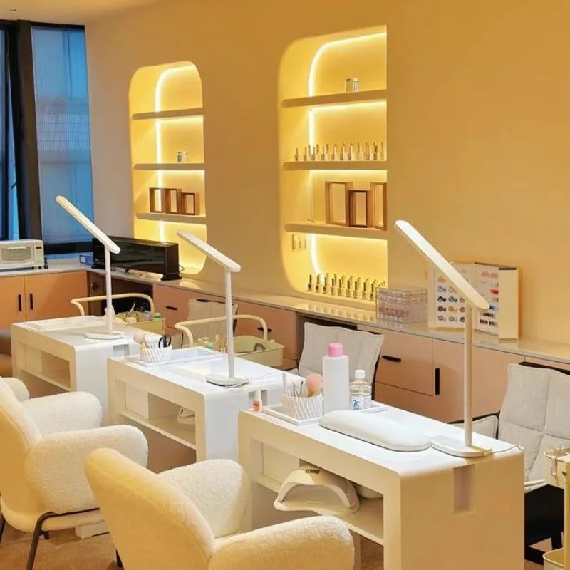 Simple nail salon table, single and double nail salon, groove vacuum cleaner, nail salon table