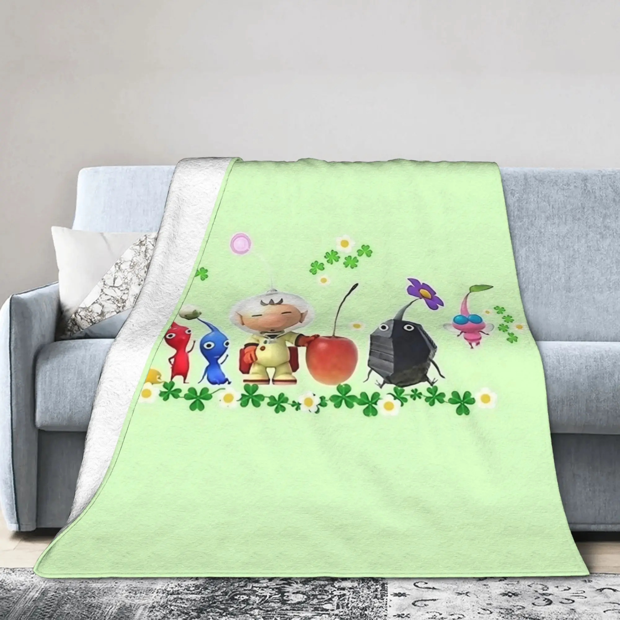 Pikmin Characters Rescue Pup Oatchi Flannel Blankets  Funny Throw Blanket for Home Hotel Sofa  200x150cm Quilt