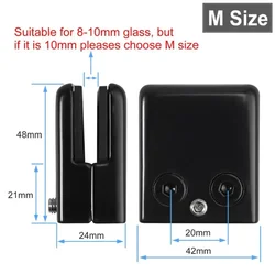 8Pcs Square Glass Clamps Stainless Steel 304 Clip Flat Back Bracket Shelf Balustrade Holder Clamp 8-10MM Black / White