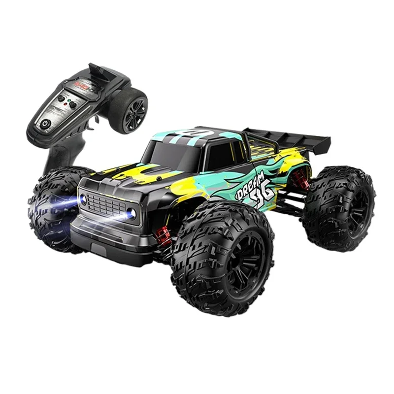 

70KM/H 2.4G 1/16 RC Car Four Wheel Drive High Speed Off Road Vehicle Brushless Motor with LED Light Remote Control Model Toy