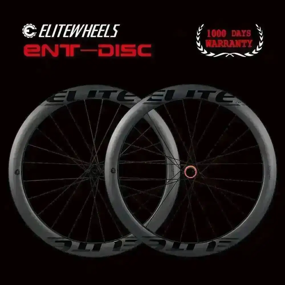 ELITEWHEELS Carbon Wheels Disc Brake 700c Road Bike Wheelset ENT UCI Quality Carbon Rim Center Lock Or 6-blot Bock Road Cycling