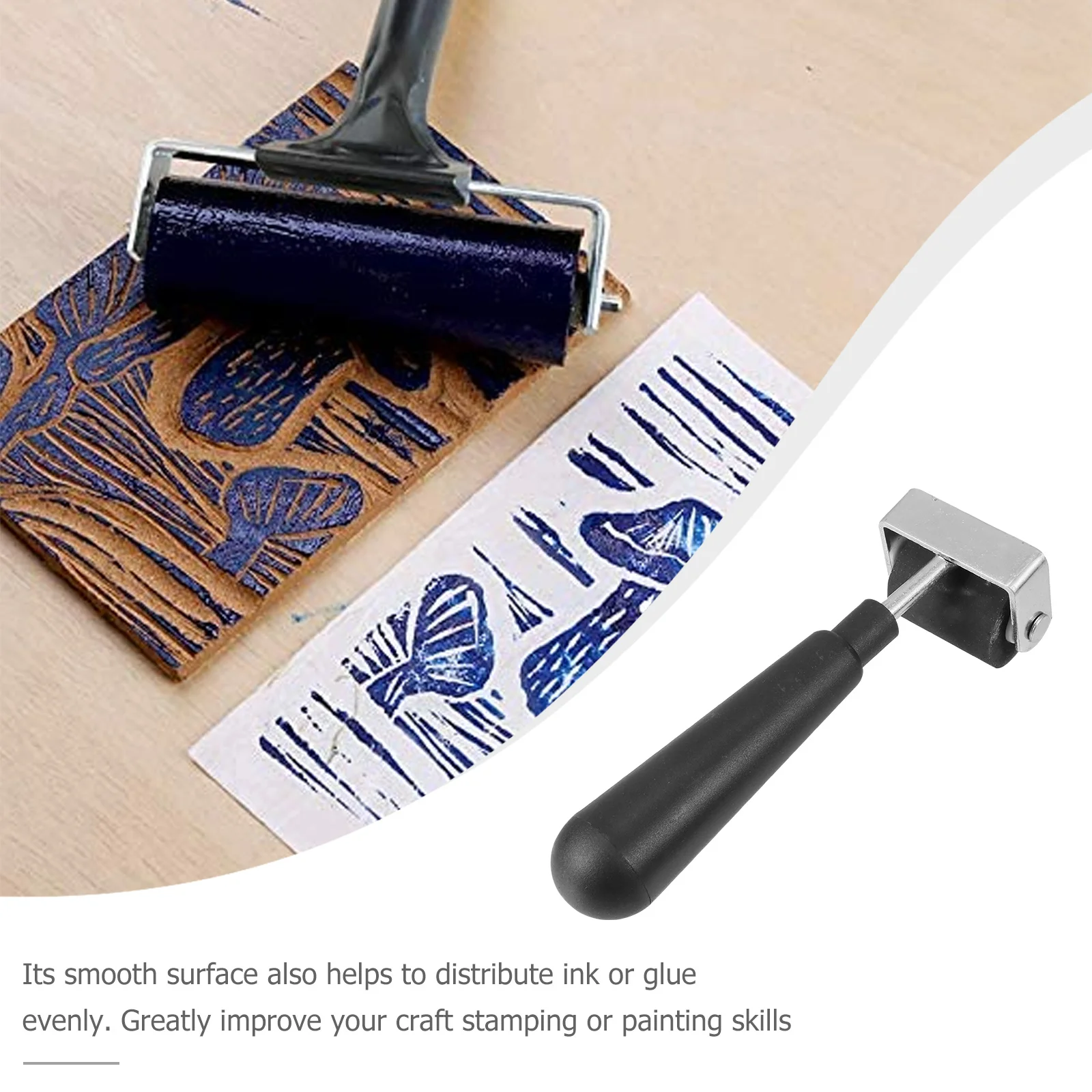 

Durable Rubber Roller Non Slip Handle Printmaking Crafting Roller Ink Applicator Ink Applicator Paint Brush