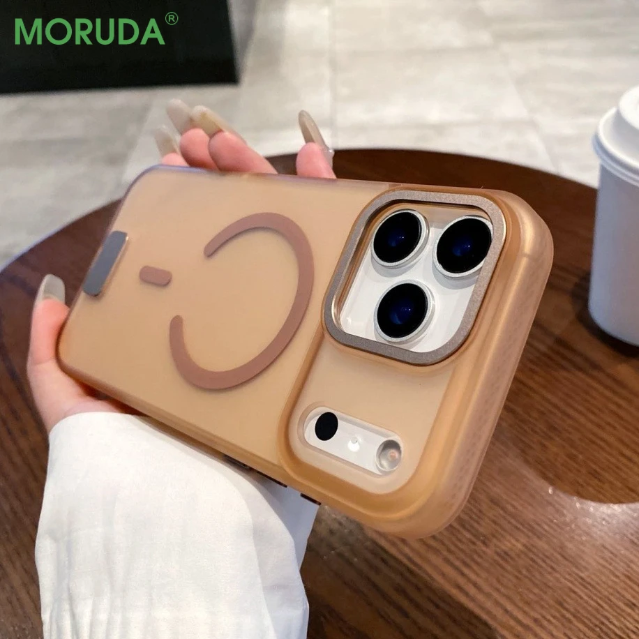 Para 17 ProMax colorido translúcido mate funda magnética para iPhone 17 Air 16 15 14 13 Pro Max Plus cubierta delgada de carga inalámbrica