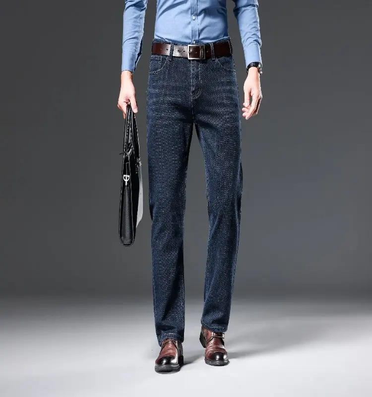 Черно-синие деловые элитные джинсы, высококачественные классические джинсовые брюки Multicraft с микроэластичной резинкой, мужские прямые джинсы
