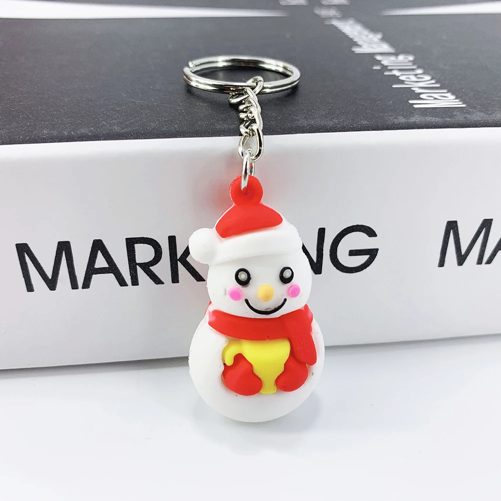 

4pcs Christmas Keychains Santa Snowman Deer Christmas Tree Vibrant Key Ring Bag Decoration Phone Pendant Ornaments For