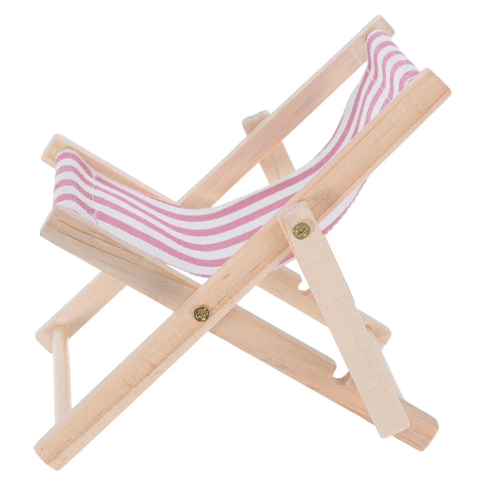 1pc 특별 해변 의자 휴대 전화 홀더 나무 데스크탑 장식 오래 지속되는 소형 가구 장난감