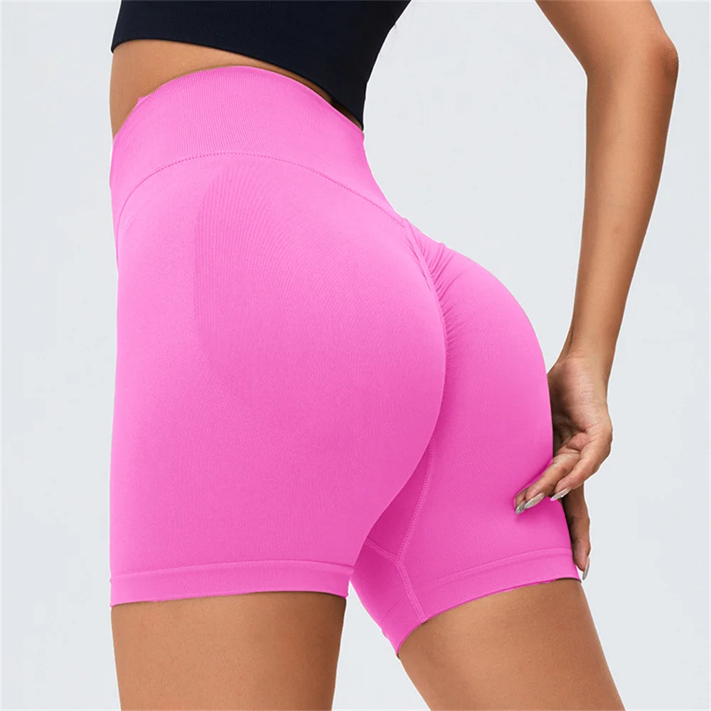 2024 S-XL High Waist Women Yoga Shorts Push Up Fitness Tights Seamless Biker Shorts Scrunch Butt Gym Peach Buttocks Active Wear