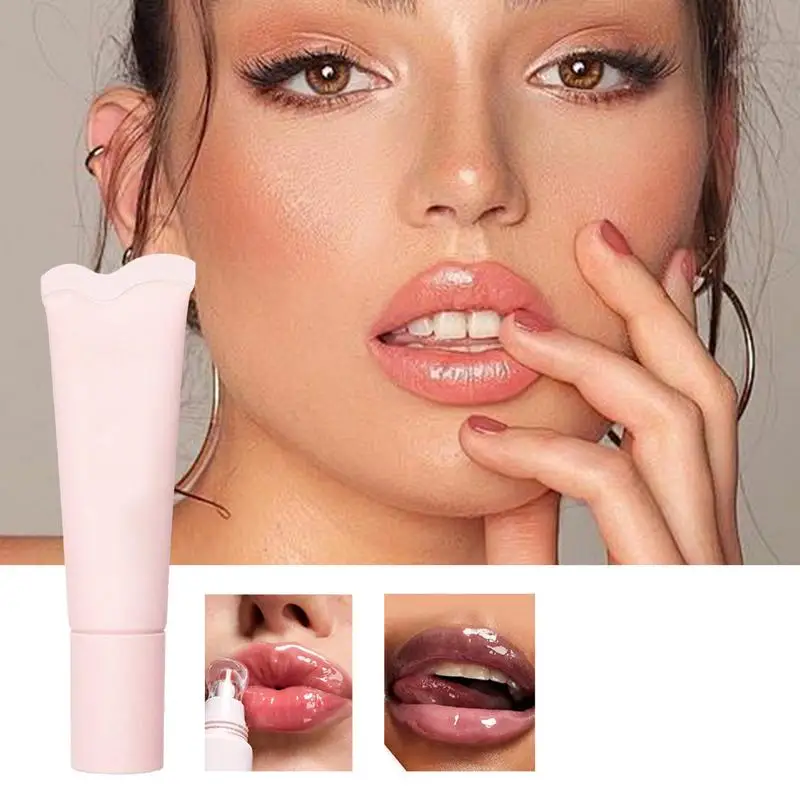 Water Jelly Lip & Cheek Tint 10ml Glossy Lip Gloss Cosmetic High Pigment Long Lasting Clear Light Hydrating Lip Gloss For Dry