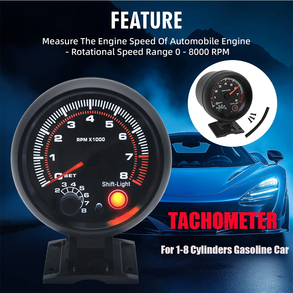 0-8000 Rpm Tachomet…