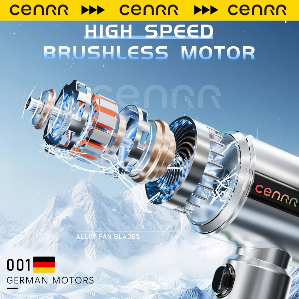 

NEW CENRR Car Vacuum Cleaner for Home Strong Suction Powerful Portable HandHeld Car Cleaner Dust Display Lamp Air Gun