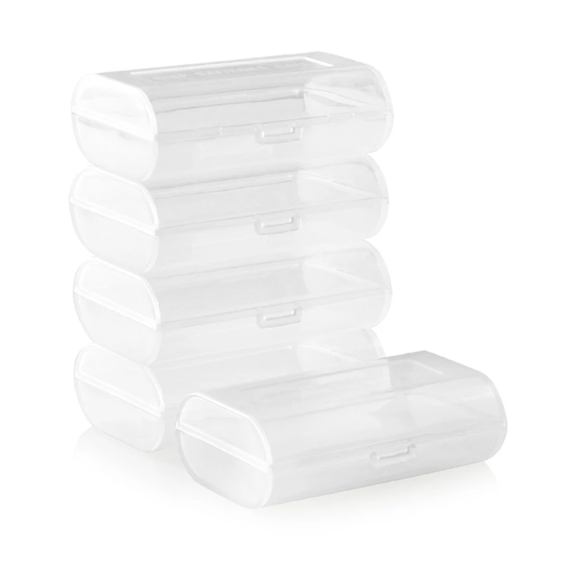 2 Slots AA Battery Storage Box Transparent PP Battery Holder Organiser Protective Cover Case for 1-2pcs AA Battery Storage Case