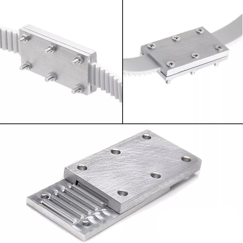 1 Buah Pelat Klem Koneksi Pelat Gigi Klem Busur Aluminium S3M S5M S8M MXL XL L H 3M 5M 8M 2GT 2M/S2M untuk Sabuk Waktu Terbuka