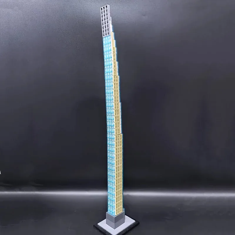 634 قطعة MOC نيويورك ويست 57th شارع 1:800 مقياس نموذج مدينة شارع عرض ناطحة السحاب اللبنات الجمعية لعبة أطفال هدية