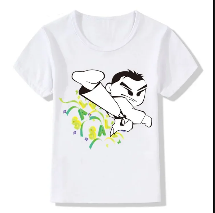 Divertente bambini Cartoon taekwondew Print Tshirt bambini ragazze Simmer top T shirt bambino