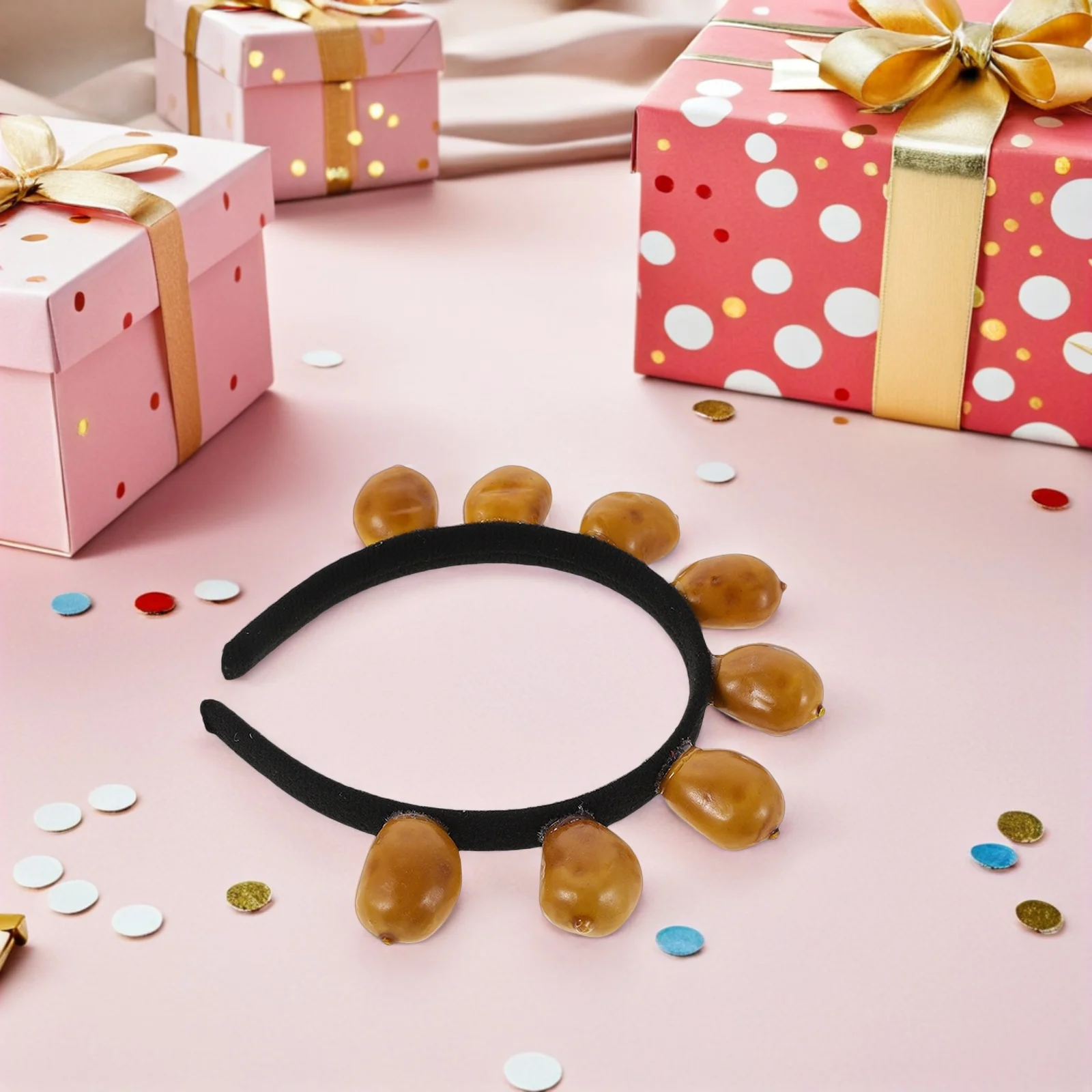 

2pcs Vegetable Hair Hoop 3D Potato Mushroom Headband For Women Party Spa Skincare Makeup Christmas Dress-Up Photo Prop Costume