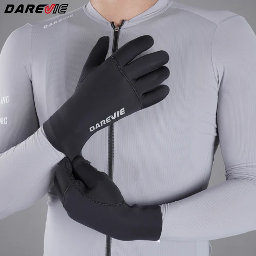 Imagen 2 del producto DAREVIE Guantes de invierno para ciclismo, resistentes al viento, impermeables, antideslizantes, térmicos, cómodos, a prueba de golpes, para deportes al aire libre de montaña y carretera