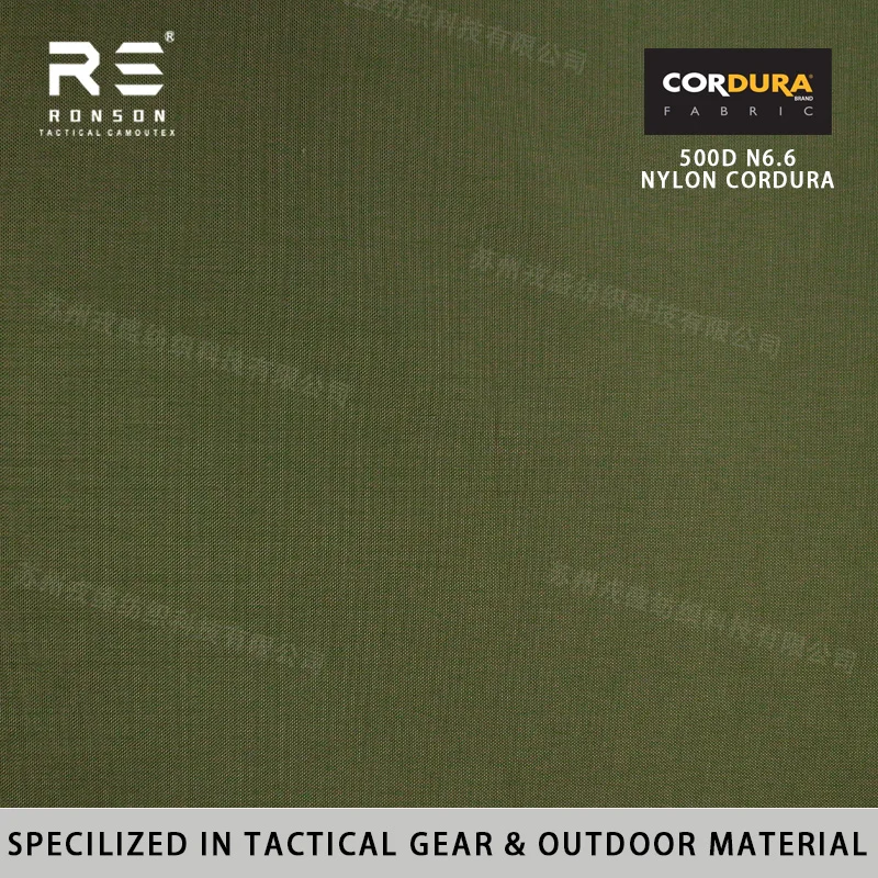 

Ronson 500D N6.6 Nylon Cordura Fabric Waterproof Flame-retardant and Durable for Tactical & Outdoor Use 100% Nylon Ranger Green