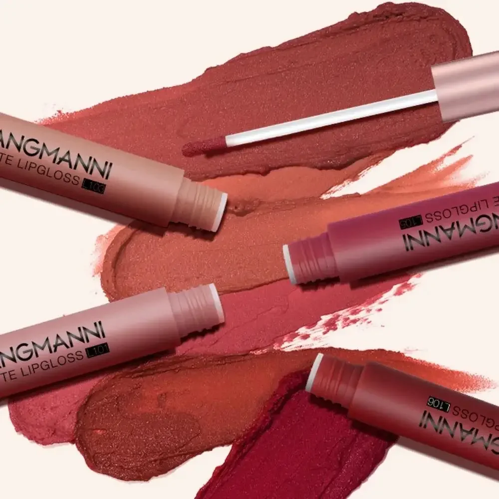 Conjunto de batom líquido de veludo fosco, 6 peças, copo antiaderente, longa duração, alto pigmento, hidratante, nutritivo