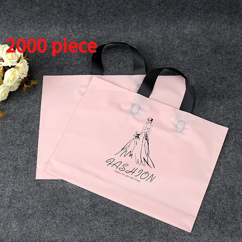 20 00piece.Custom.Plastic Carry Bag Manufacture Customized Shopping Bag Die Cut Handle Custom Logo Packaging Clothes