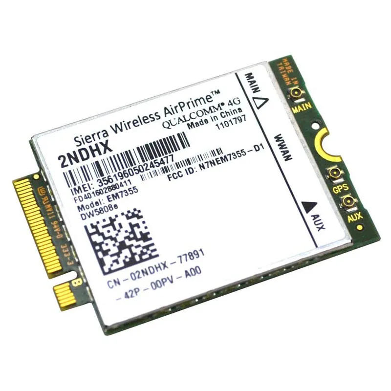 WDXUN Wireless DW5808E 4G LTE EM7355 WWAN NGFF Card 3G Module dw 5808E