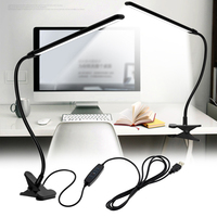 LED Desk Lamp With Clamp USB Power Dimmable Clip On 10 Brightness Level 3 Lighting Modes Flexible Study Table Reading Book Light