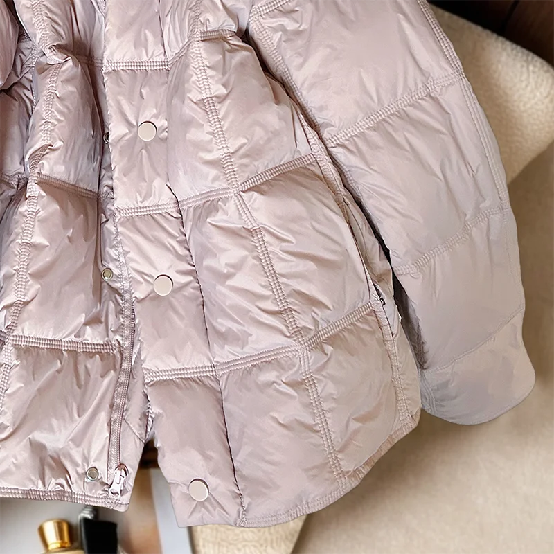 الكورية الوردي وسادة مبطنة المرأة محبوك المرقعة الوقوف طوق القطن معاطف شتاء جديد واحدة الصدر الدافئة سميكة ملابس خارجية