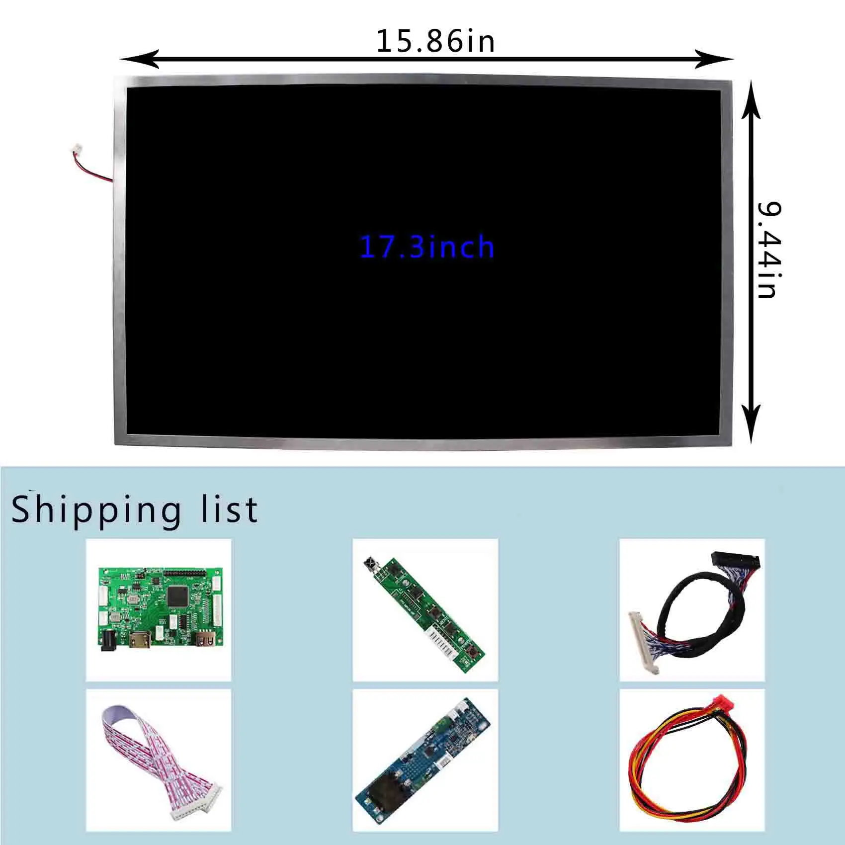 17,3 zoll 1920x1080 1000nit Hohe Helligkeit LCD Bildschirm Mit HD-MI USB LCD Bord