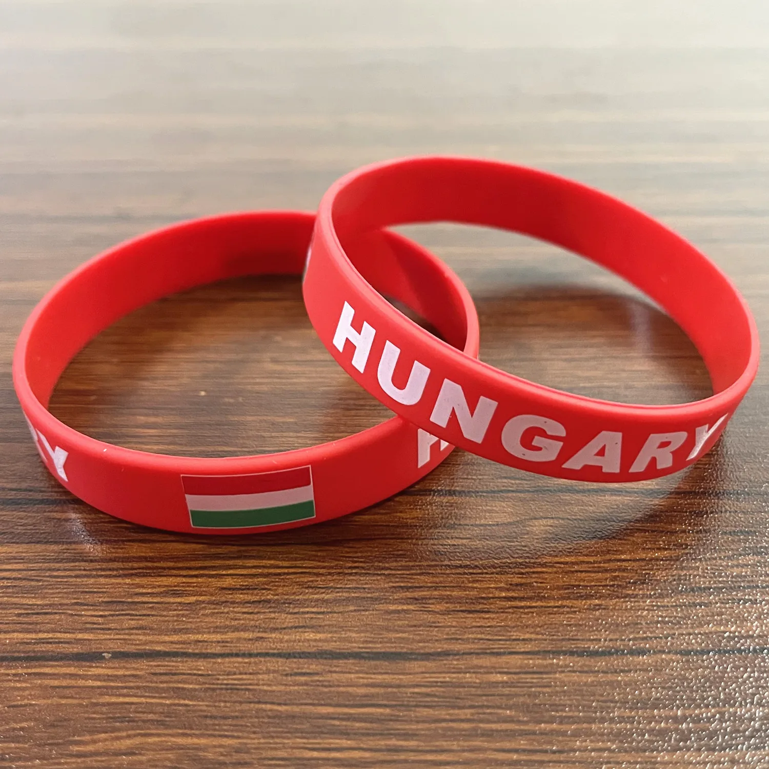 2pcs Hungary Flag Silicone Bracelets Sports Game Wristbands National Wrist Strap for Men Women Rubber Band Fashion Accessories