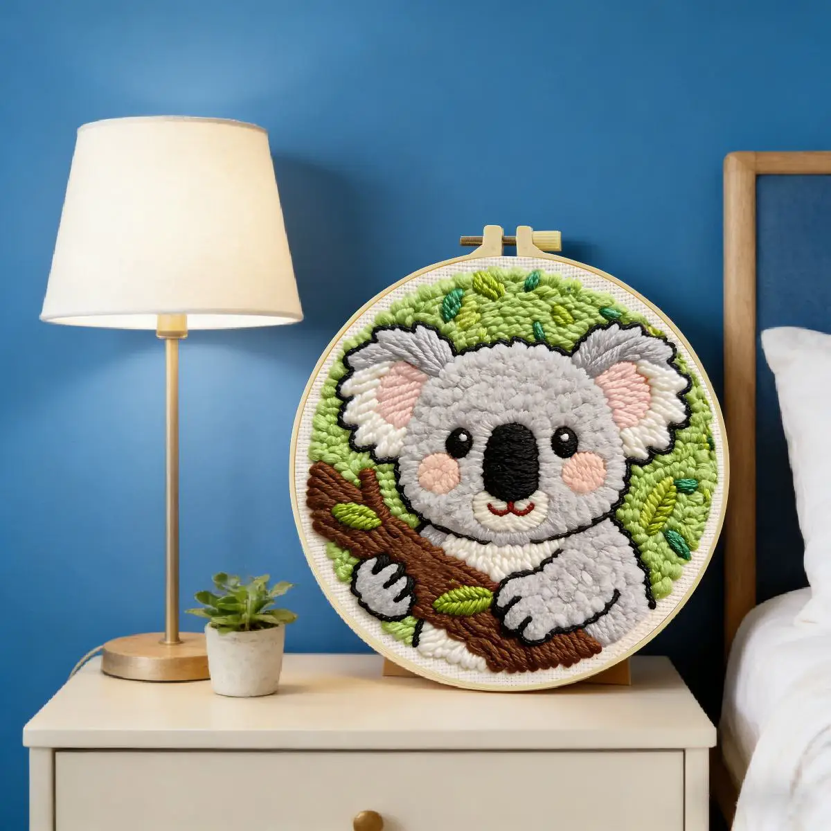 20X20CM/7,87 Zoll Tier - Koala Stanznadel-Stickerei-Set, Stickerei-Kit, Gestrickte Stickerei, DIY Handgemachtes Geschenk – Detail 1