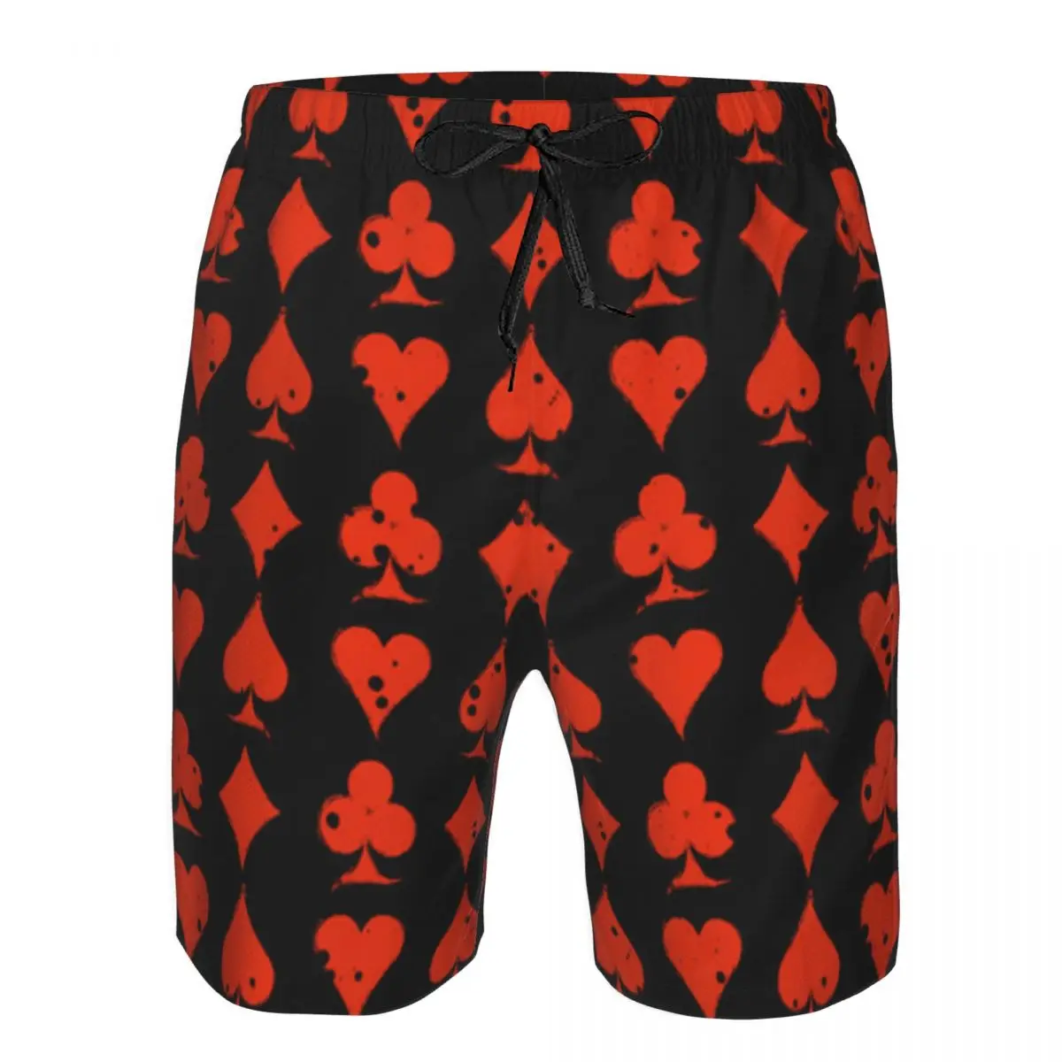 Quick Dry Swimwear Beach Board Short For Man Playing Card Suits Geometric Swimming Trunk