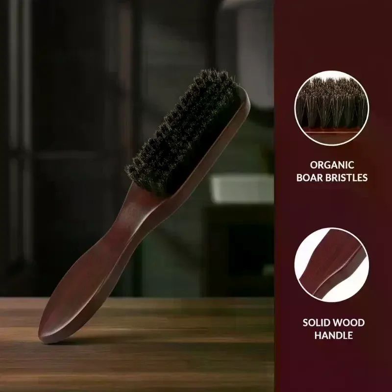 1PCS Wooden Boar Bristle Hair Brush With Anti Static Bristles And Comfort Handle Perfect For Daily Hair Care Detangling Styling