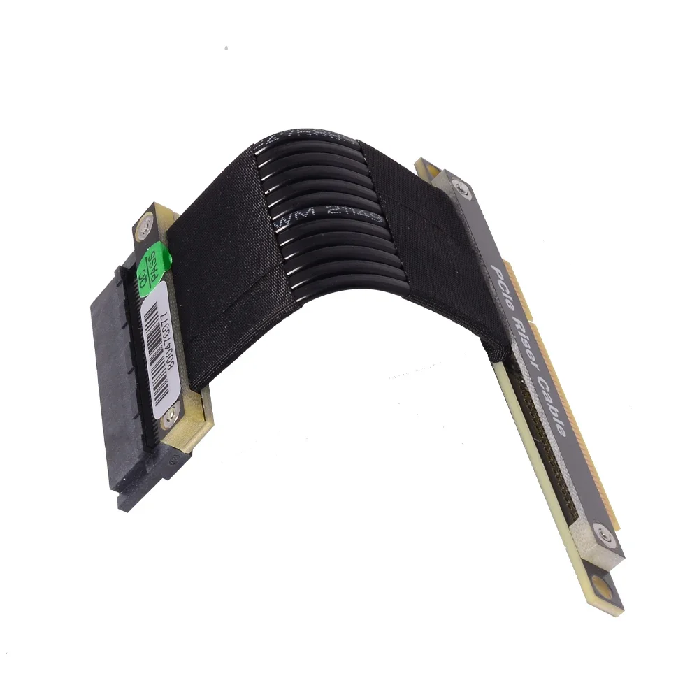 PCI-E Riser Cable 3.0/4.0 X8 to M.2 NVMe Wifi U.2 SFF-8639 SSD Mini PCIe 90 Degree Extension Male to Female Adapter