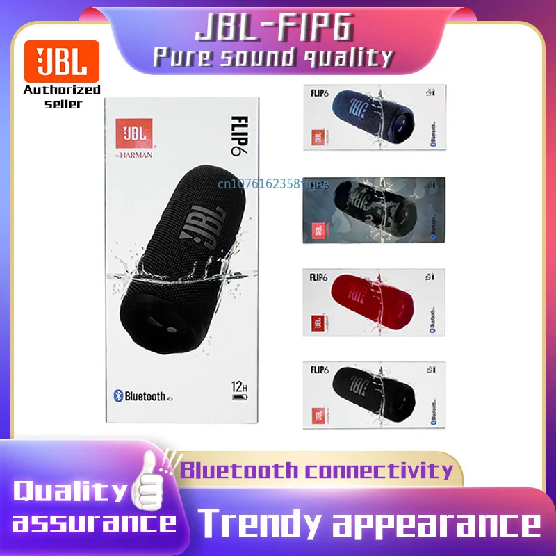 Original JBL FLIP 6 Bluetooth Speaker FLIP6 Portable IPX7 Waterproof Outdoor Stereo Bass Music Track Speaker Independent Tweeter