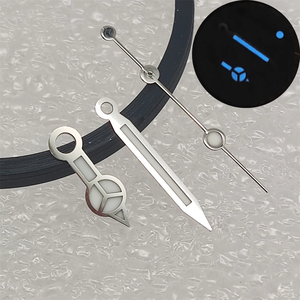 NH35 الفضة الغواصة الأيدي C3 أو BGW9 التجويف مؤشر مرسيدس غواص الأيدي لساعات سايكو استبدال جزء Nh35 BGW9 الأيدي