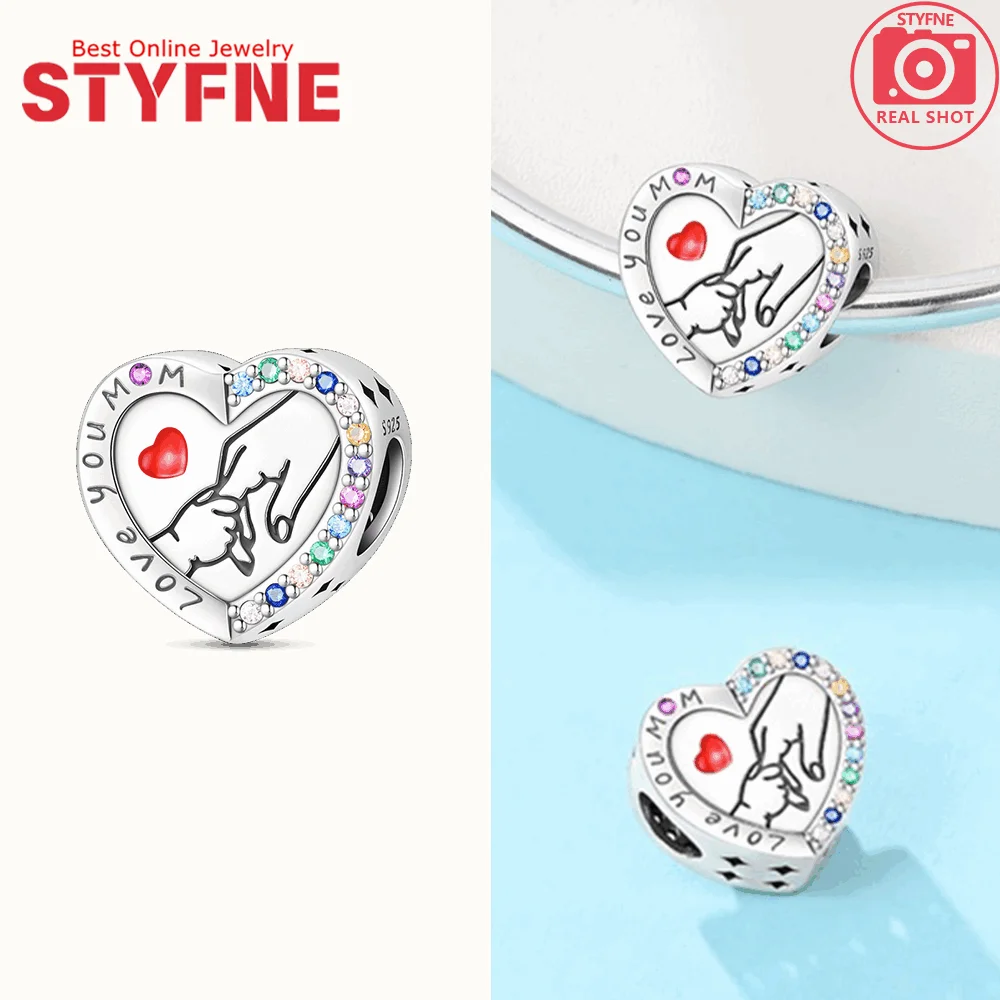 Silver-Plated Infinity Knot Heart Charm Bead for Bracelets