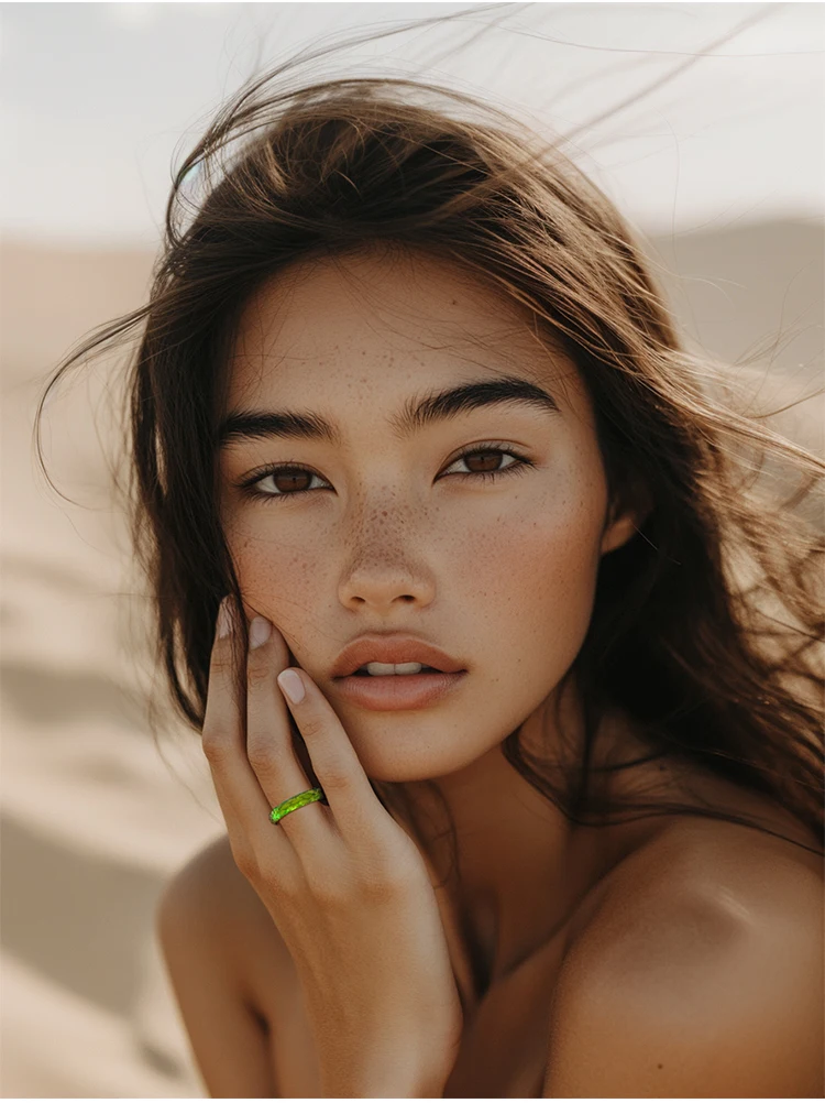 JEWELLWANG Laborgezüchteter grüner Saphirring, massiver, schlichter Ring mit geschlossenem Band, Ring mit einem Edelstein, Geschenk für Damen, Herren, Unisex, für den täglichen Gebrauch – Detail 11