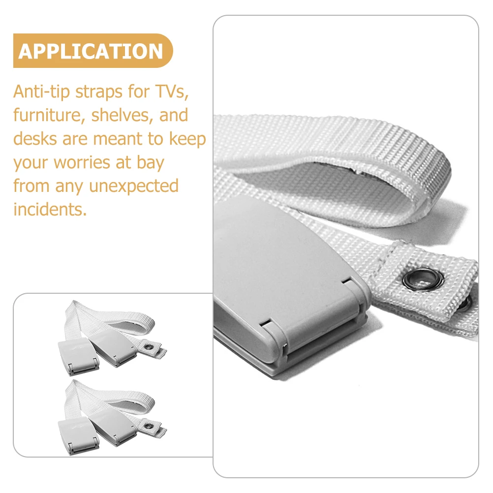 2pcs Anti Furniture Straps Safety Anchor Fixing Strap For Cabinet Anchors For Baby Proofing Wall 100Kg