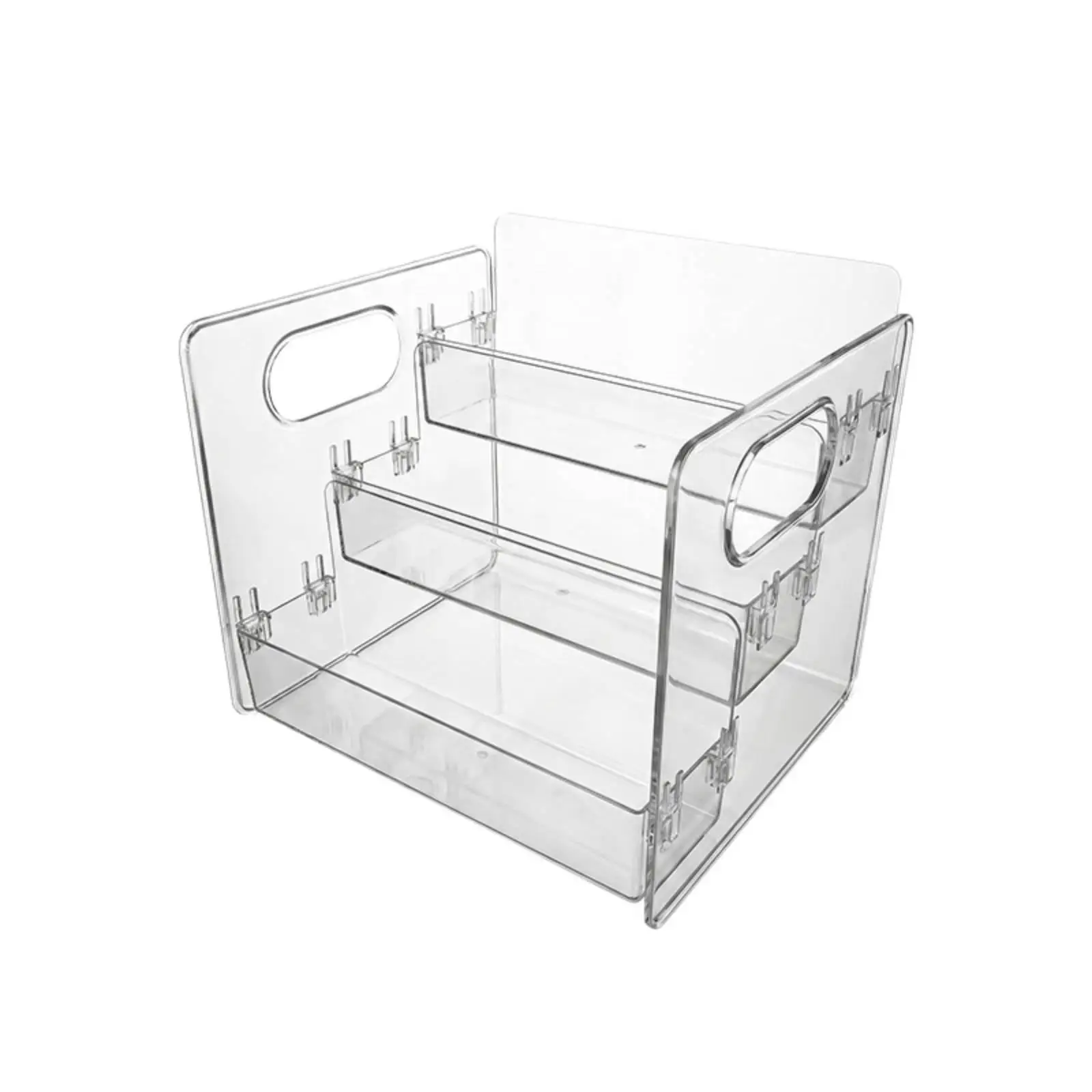 Acrylic Cosmetics Organizer Transparent Clear Makeup Organizer with Handles Cosmetic Display Case Easy to Clean Perfume Holder