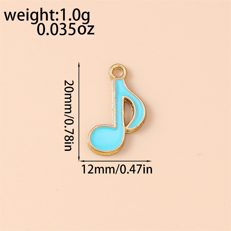 20 Stück niedliche, gemischte Emaille-Anhänger in Form von Musiknoten und Gitarren für die Schmuckherstellung, Ohrringe, Anhänger, Halsketten, Armbänder, DIY-Bastelarbeiten und Accessoires. – Detail 12