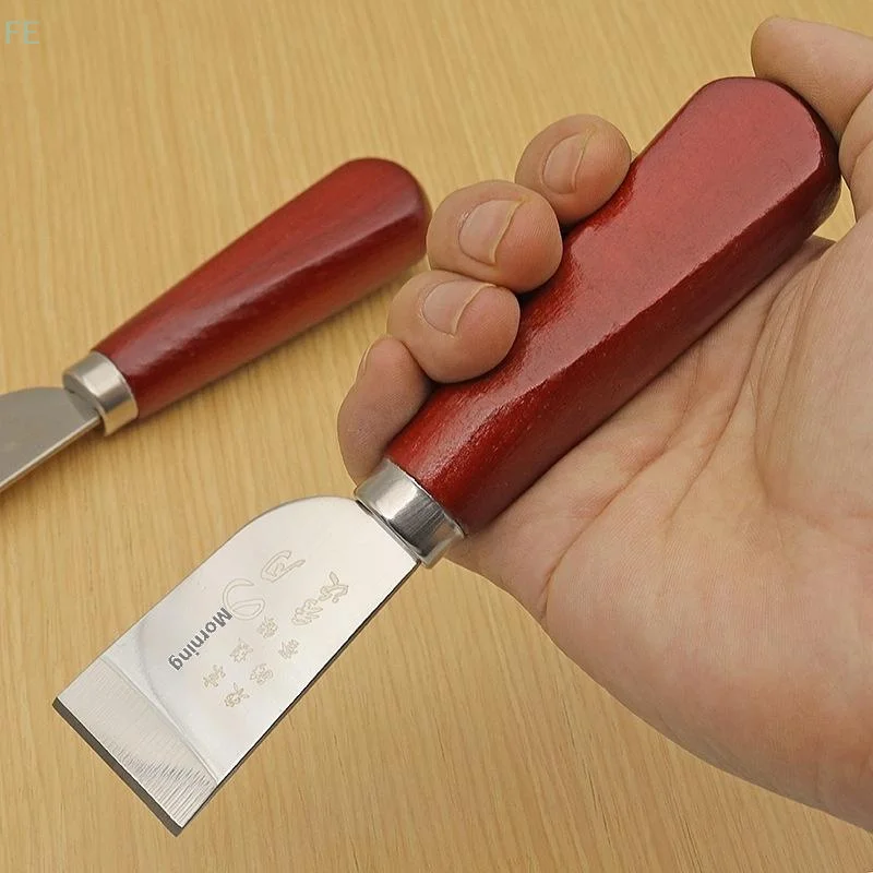 Leather Skiving Knife Cutting Knife With Wooden Handle Leather Skiver For DIY Leathercraft Working Tool