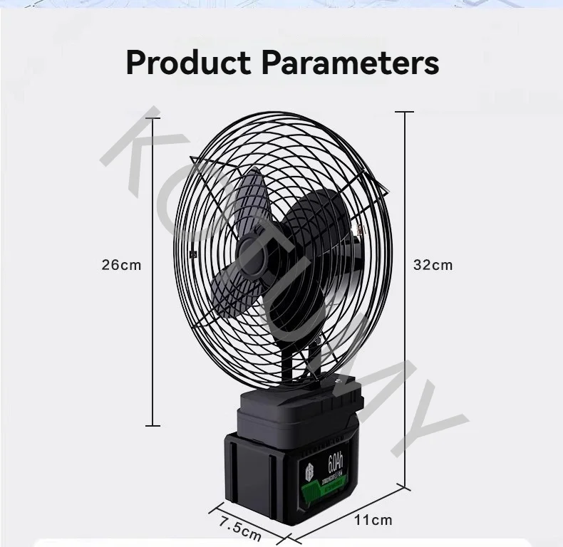 Desktop portable metal fan cordless  battery power tool 21V battery