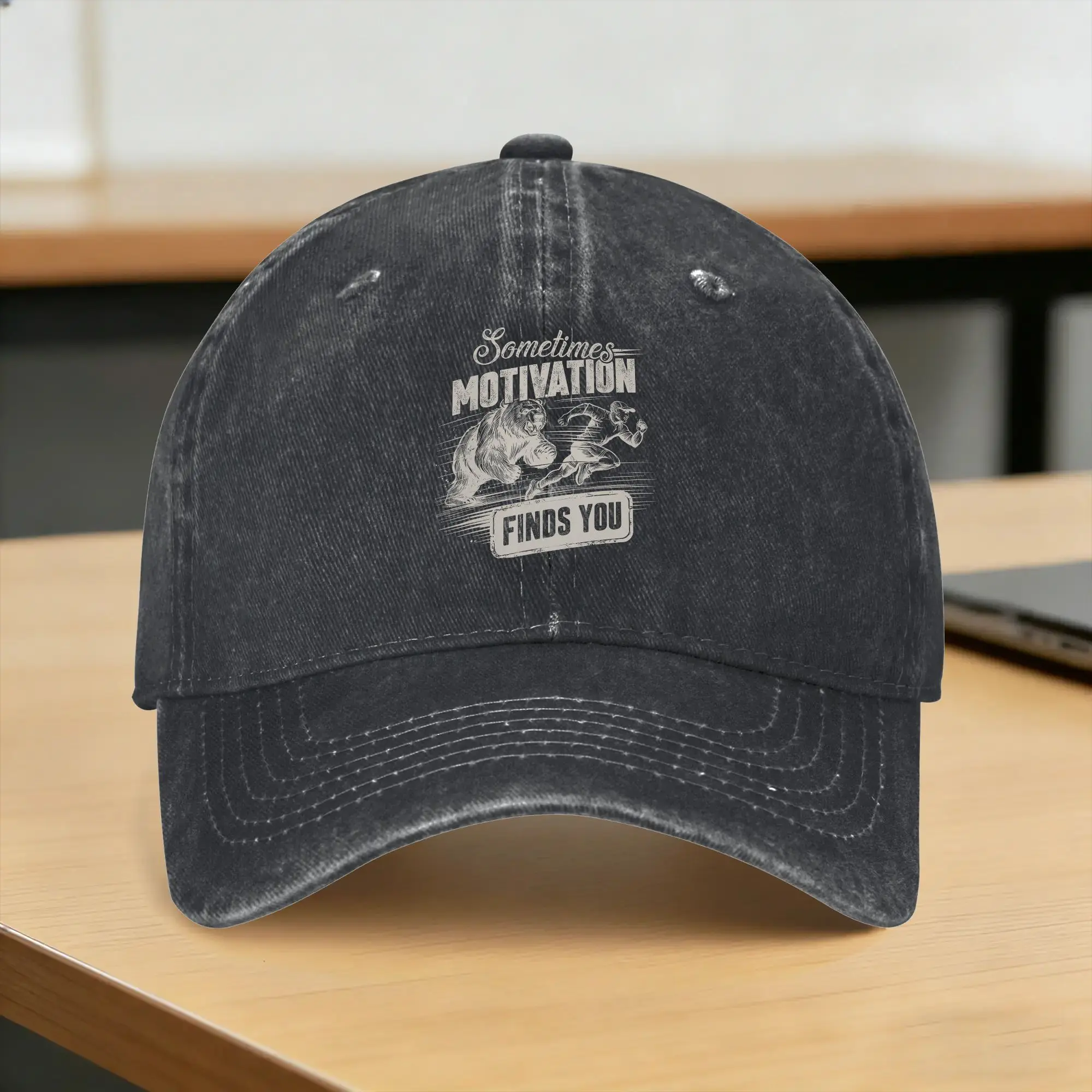 Sometimes Motivation Finds You Funny Running Motivational Casual Baseball Cap For Unisex Men Spring  Outdoor Sports Hip Hop Hats